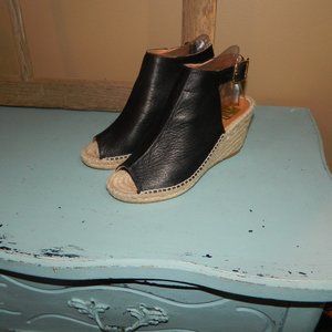 Kanna Julia Leather Espadrilles Wedges Heels Size 37/5.5
